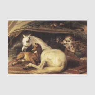 THE ARAB TENT WITH HORSES ,OTHER ANIMALS TISSUE PAPER