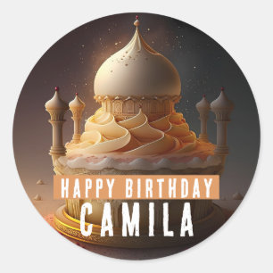 The Arabian Nights  Birthday Cake -  Classic Round Sticker
