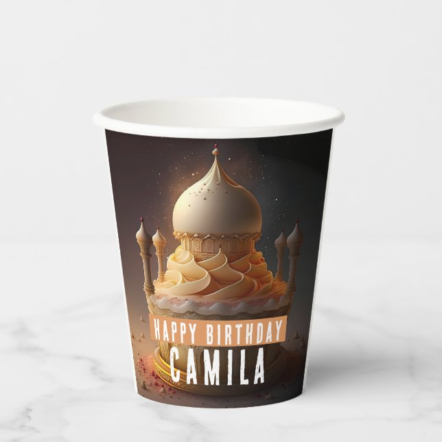 The Arabian Nights  Birthday Cake - Party Paper Cups (Front)