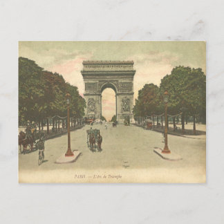 The Arc de Triomphe de l'Étoile vintage postcard. Postcard