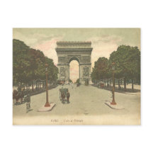 The Arc de Triomphe de l'Étoile vintage postcard.
