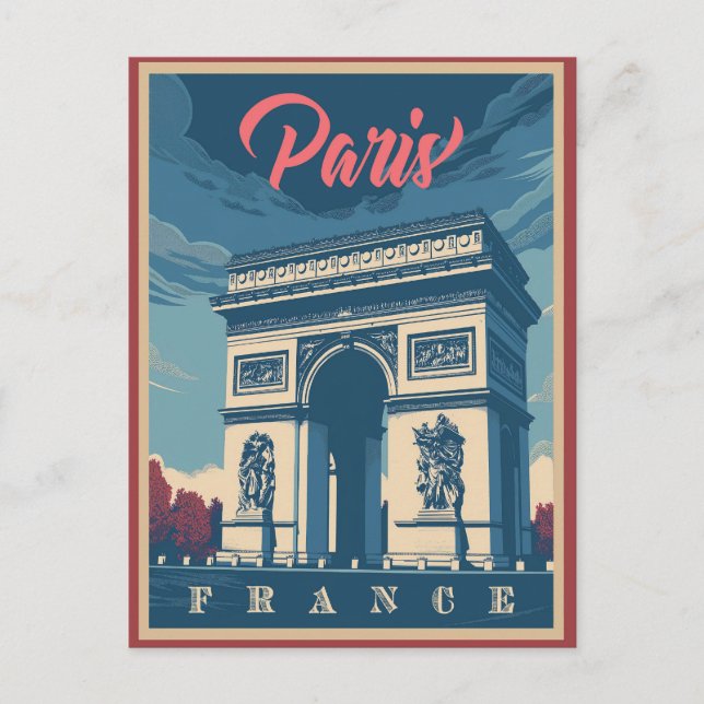 The Arc de Triomphe Vintage Postcard (Front)