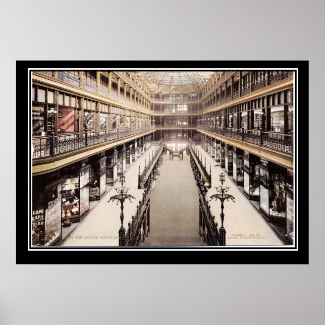 The Arcade at Cleveland circa 1900 Poster (Front)