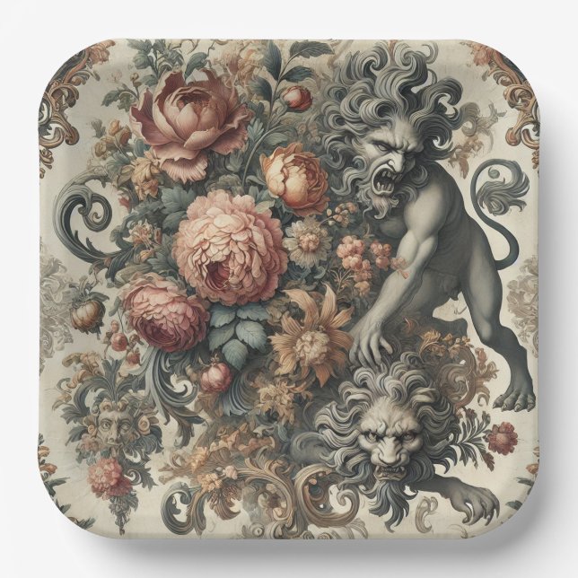 The Arcane Apex – Mythic Floral Paper Plate (Front)