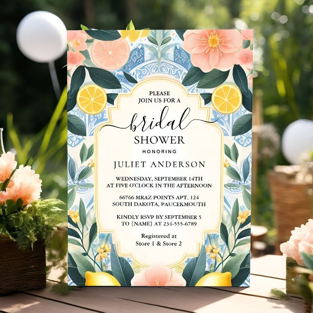 The Arch Food Fun Fruit Lime Lemon Bridal Shower Invitation (Creator Uploaded)