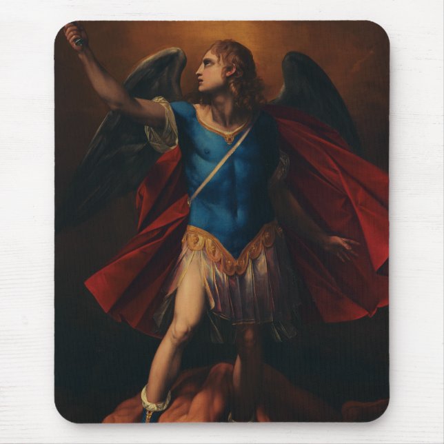 The Archangel Michael by Cavaliere d'Arpino Mouse Mat (Front)