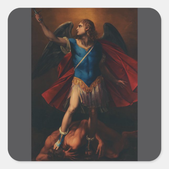 The Archangel Michael by Cavaliere d'Arpino Square Sticker (Front)