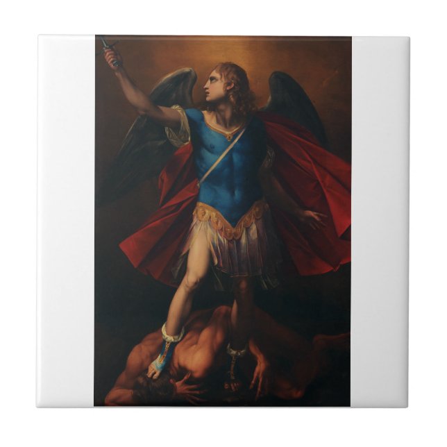 The Archangel Michael by Cavaliere d'Arpino Tile (Front)