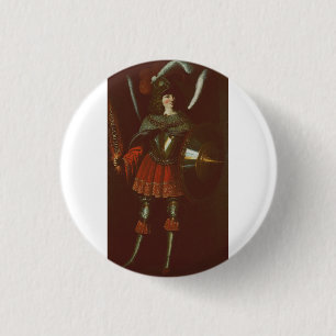 The Archangel Michael by Francisco de Zurbarán Art 3 Cm Round Badge