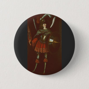 The Archangel Michael by Francisco de Zurbarán Art 6 Cm Round Badge