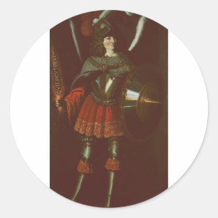 The Archangel Michael by Francisco de Zurbarán Art Classic Round Sticker