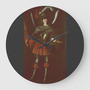 The Archangel Michael by Francisco de Zurbarán Art Large Clock