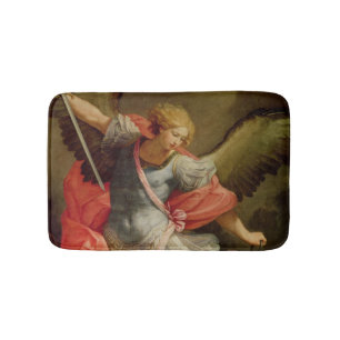 The Archangel Michael defeating Satan Bath Mat