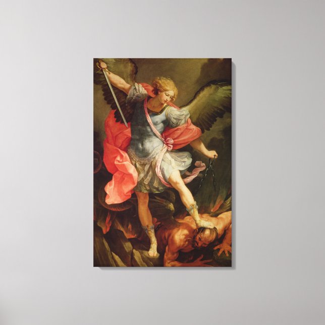 The Archangel Michael defeating Satan Canvas Print (Front)