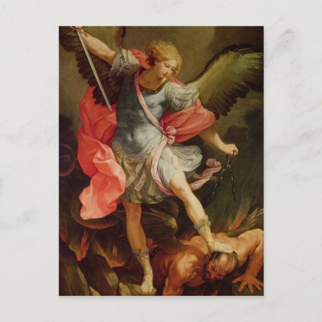The Archangel Michael defeating Satan Postcard (Front)