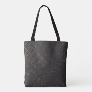 The Architect Black Gold Tote Bag