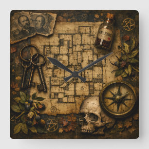 The Architect of Death: H.H. Holmes Murder Castle  Square Wall Clock