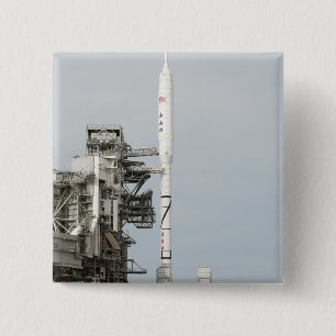 The Ares I-X rocket is seen on the launch pad 2 15 Cm Square Badge