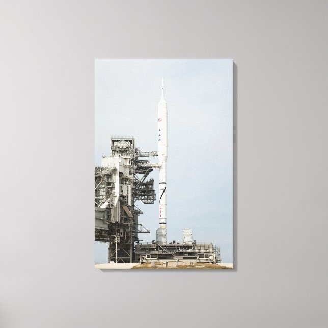 The Ares I-X rocket is seen on the launch pad 2 Canvas Print (Front)