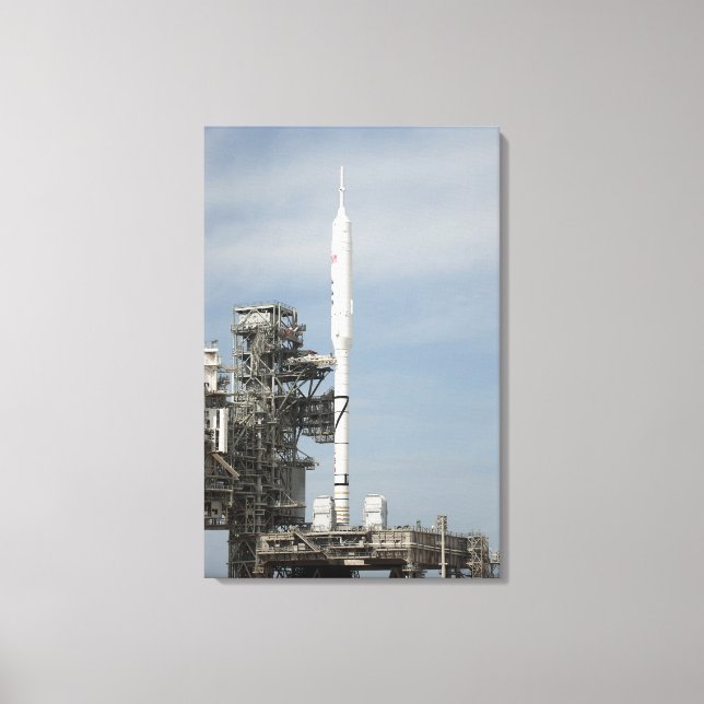 The Ares I-X rocket is seen on the launch pad 2 Canvas Print (Front)