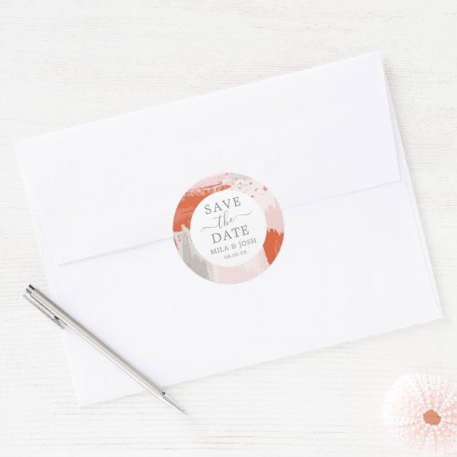 The Arist's Wedding bright modern abstract stylish Classic Round Sticker (Envelope)