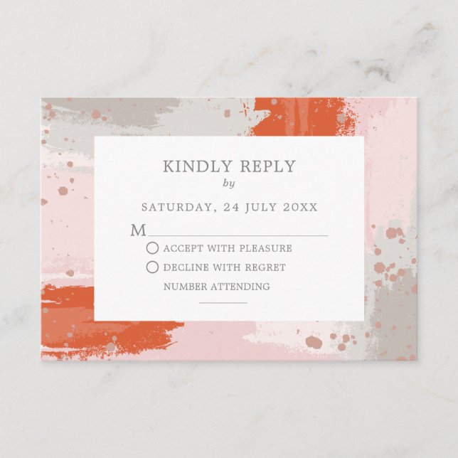 The Arist's Wedding bright modern abstract stylish Enclosure Card (Front)