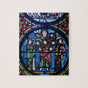 The Ark of the Covenant window, detail of God with Jigsaw Puzzle