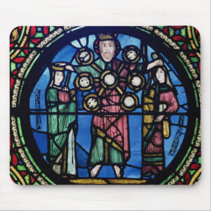 The Ark of the Covenant window, detail of God with Mouse Mat