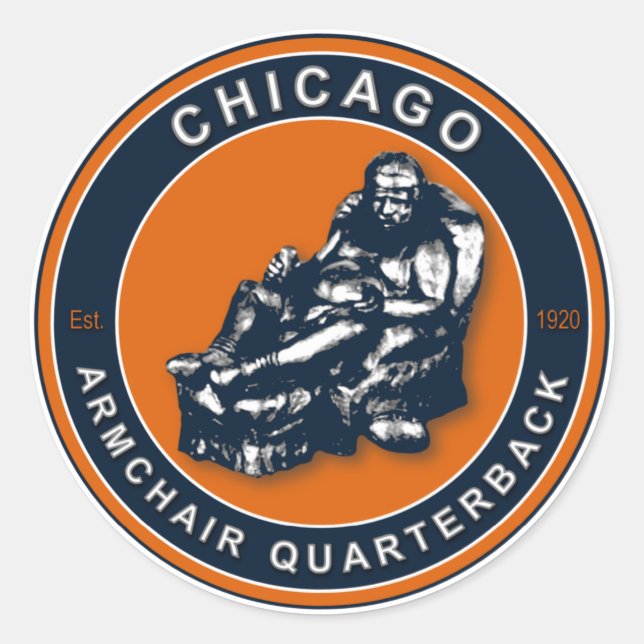 THE ARMCHAIR QB - Chicago Classic Round Sticker (Front)