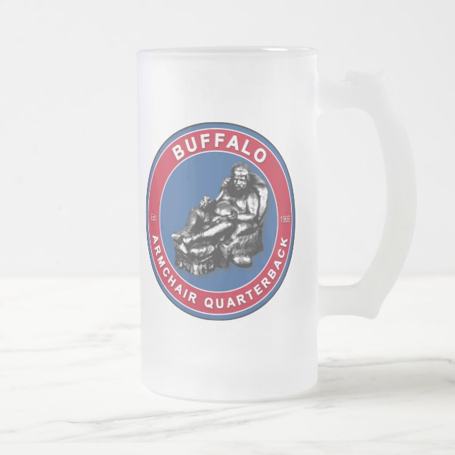 The Armchair Quarterback - Buffalo Football Fans Frosted Glass Beer Mug (Right)