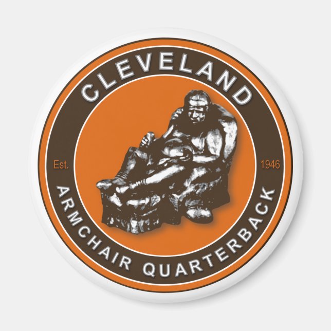 The Armchair Quarterback Cleveland Football Magnet (Front)