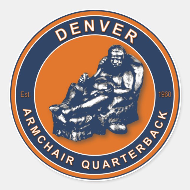 The Armchair Quarterback Denver Football Stickers (Front)