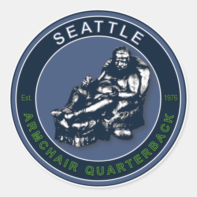 The Armchair Quarterback - Seattle Football Classic Round Sticker (Front)