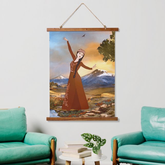 The Armenian Dancer Wood Topped Wall Tapestry (Living Room)