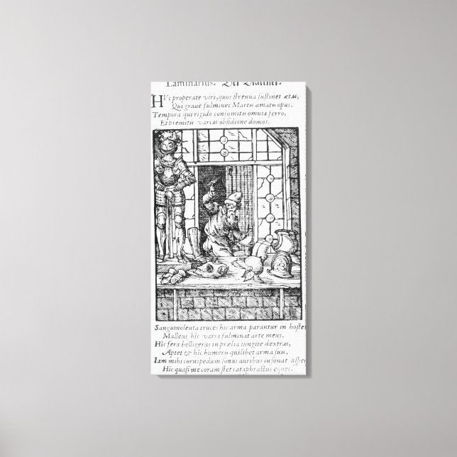 The Armour Maker, engraved by Hartman Schopper Canvas Print (Front)