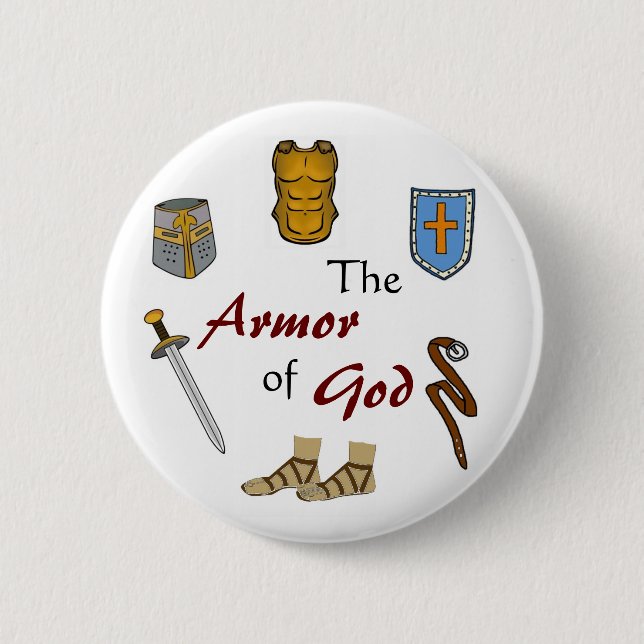 The Armour of God 6 Cm Round Badge (Front)