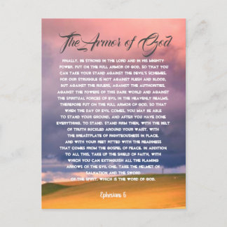 The armour of God, Ephesians 6 Postcard
