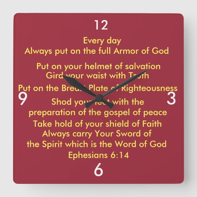 The Armour of God Salvation Wall Clock (Front)