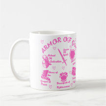 The Armour Of God White and Pink Mug