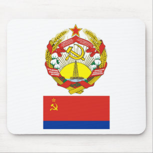 The arms and flag the Azerbaijan Soviet Socialist Mouse Mat