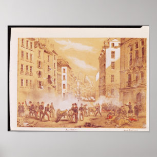 The Army Attacking a Barricade in Rue Poster