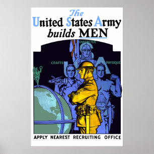 The Army Builds Men Poster