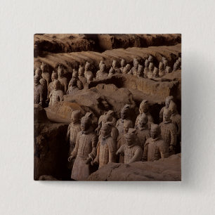 The Army of terra cotta warriors at Emperor Qin 15 Cm Square Badge