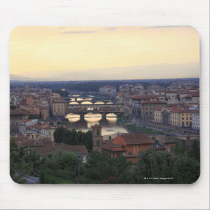 The Arno river and Ponte Vecchio in Florence, Mouse Mat