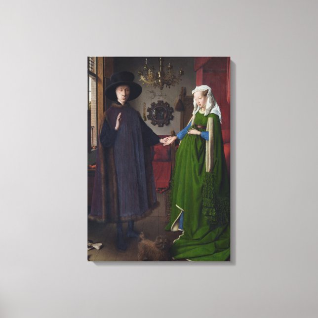 The Arnolfini Marriage (by Jan van Eyck) Canvas Print (Front)