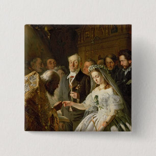 The Arranged Marriage, 1862 15 Cm Square Badge