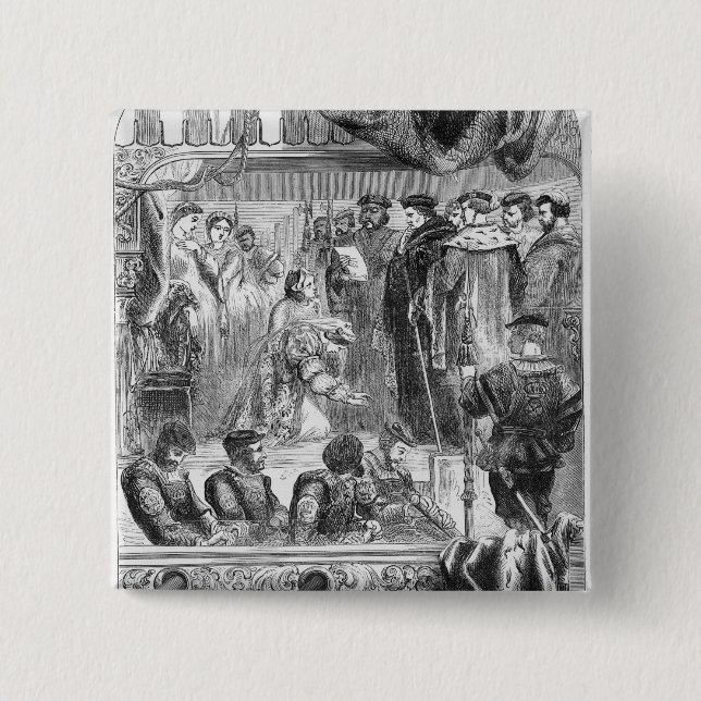 The Arrest of Anne Boleyn 15 Cm Square Badge (Front)