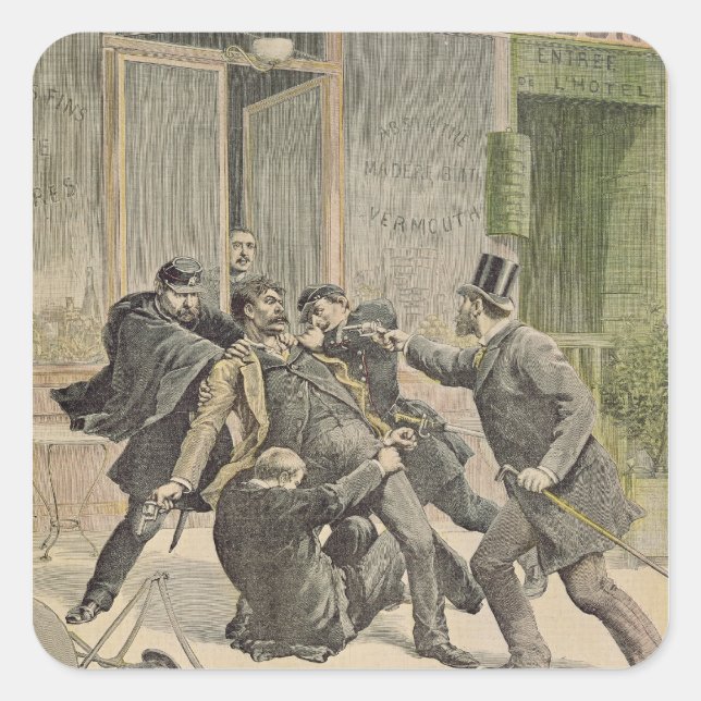 The Arrest of Ravachol Square Sticker (Front)