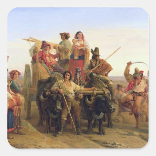 The Arrival of  Harvesters in the Pontine Square Sticker