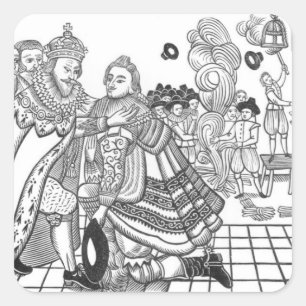 The Arrival of His Majesty Charles (1600-49) Princ Square Sticker